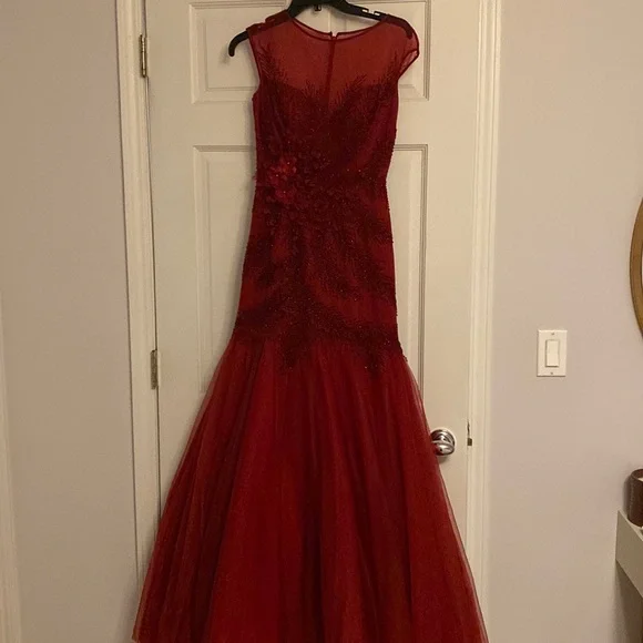 Basix Black Label | Dresses | Basix Black Label Red Beaded Gown | Poshmark